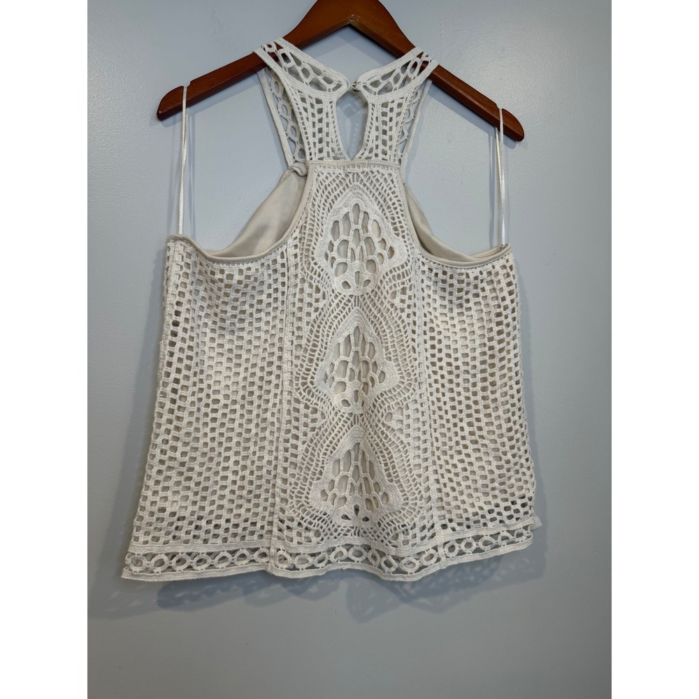 Ultra Pink Womens Crochet Open Knit Top Large Boho Cottagecore  Indie‎ Dainty - Picture 4 of 8